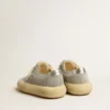 Men's Space-Star shoes in ice-gray suede with perforated star