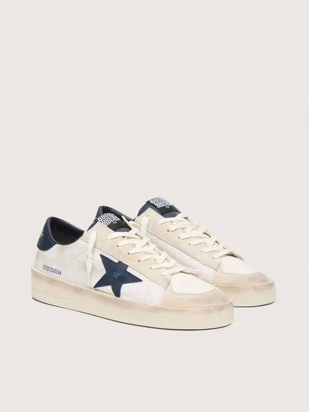Men’s Stardan in beige suede with blue star