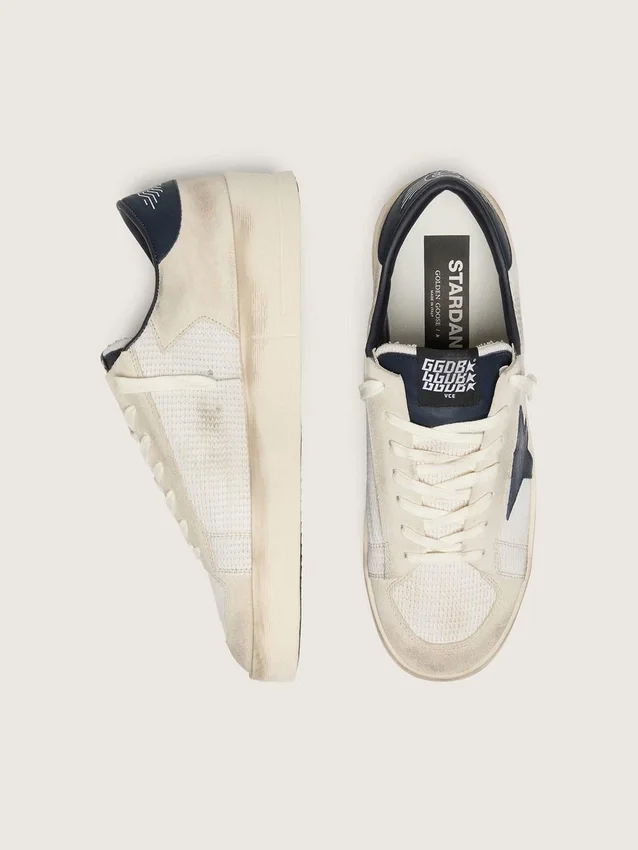 Men’s Stardan in beige suede with blue star