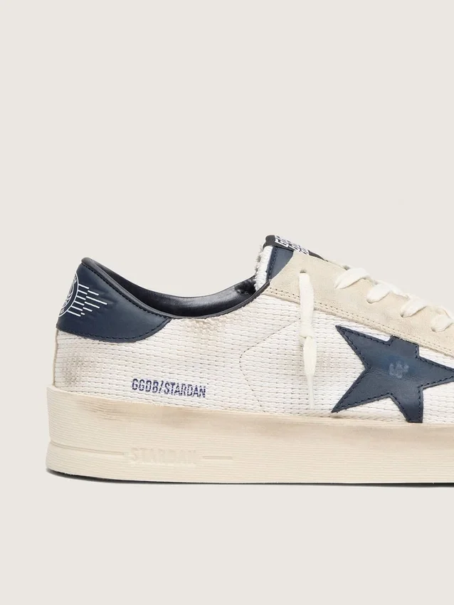 Men’s Stardan in beige suede with blue star