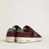 Men's Stardan in black mesh and burgundy suede with white leather star