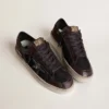 Men's Stardan in brown suede and black mesh with white leather star and nappa leather inserts