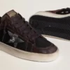 Men's Stardan in brown suede and black mesh with white leather star and nappa leather inserts