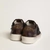 Men's Stardan in brown suede and black mesh with white leather star and nappa leather inserts