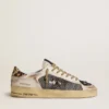 Men's Stardan in nappa and mesh with leopard-print pony skin heel tab