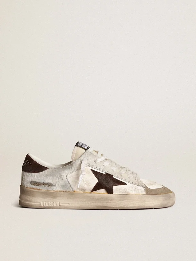 Men’s Stardan in nappa and pony skin with brown suede star
