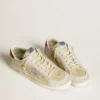 Men's Stardan in nubuck and crackle leather with silver metallic leather star