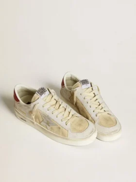 Men’s Stardan in nubuck and crackle leather with silver metallic leather star