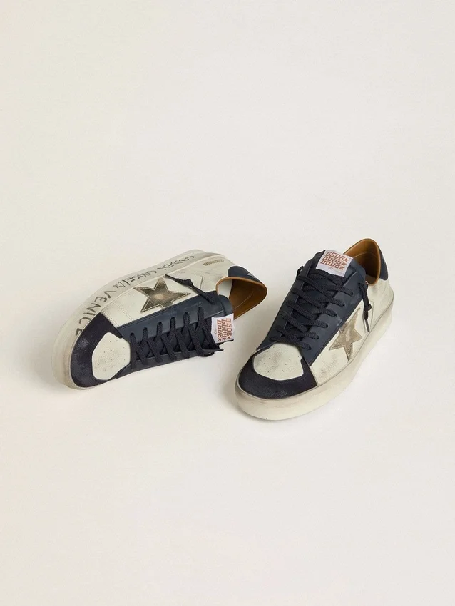Men's Stardan in nubuck with metallic leather star and blue nappa heel tab