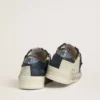 Men's Stardan in nubuck with metallic leather star and blue nappa heel tab