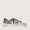 Men's Stardan in powder-blue suede with green leather star and heel tab