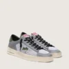 Men's Stardan in powder-blue suede with green leather star and heel tab