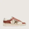 Men’s Stardan in white and brick-red leather with olive-green laminated leather star