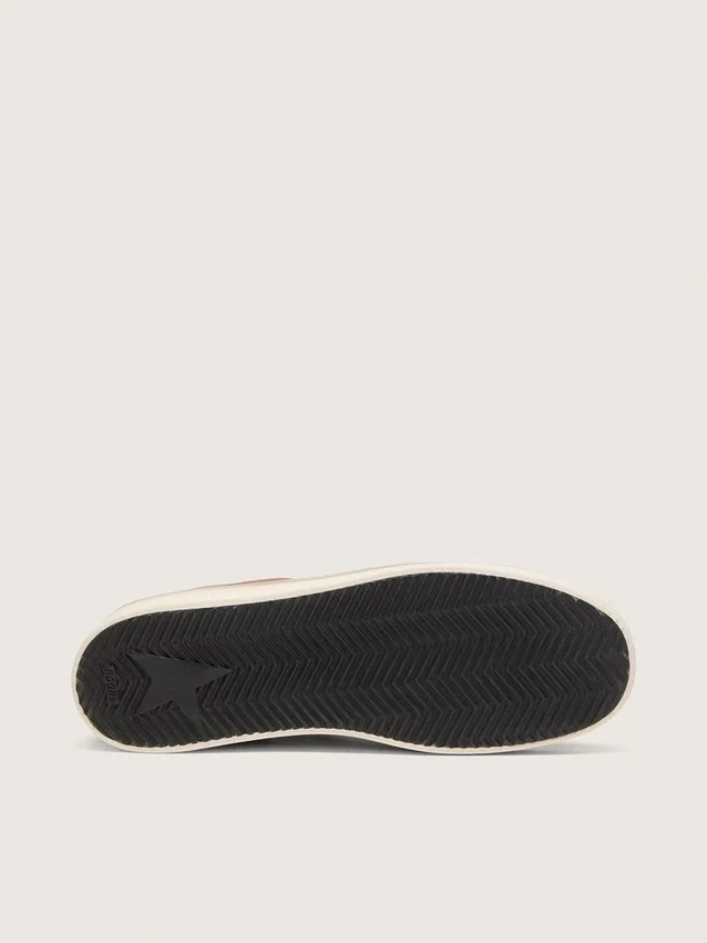 Men’s Stardan in white and brick-red leather with olive-green laminated leather star