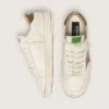 Men's Stardan in white leather with military-green snake-print leather star and heel tab