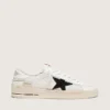 Men's Stardan in white mesh with black suede star