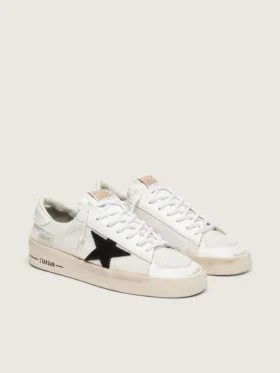 Men’s Stardan in white mesh with black suede star