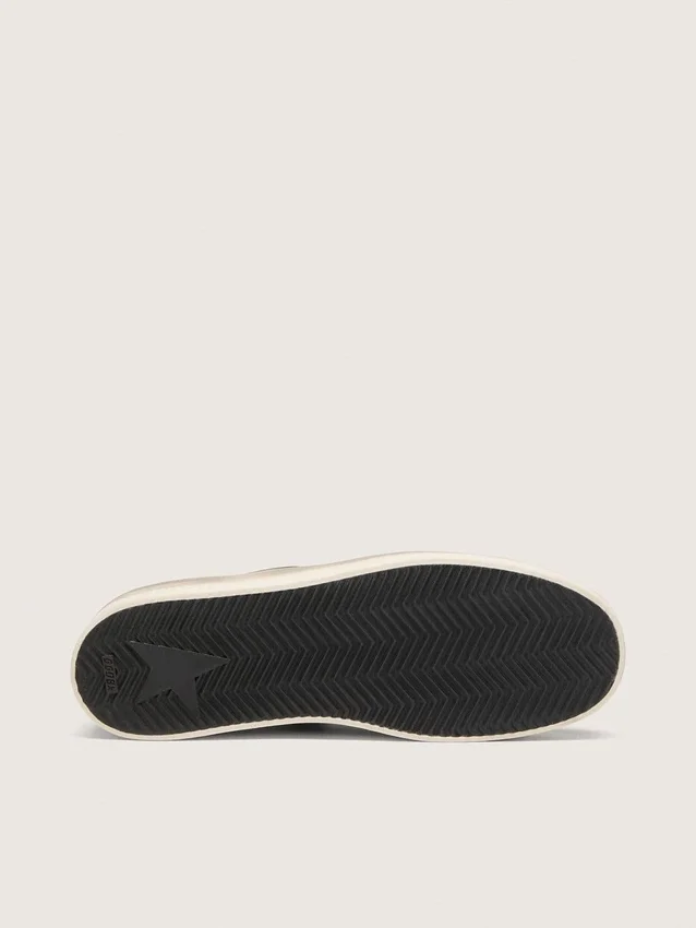 Men’s Stardan LTD in white and olive-green leather with black mesh and yellow leather star