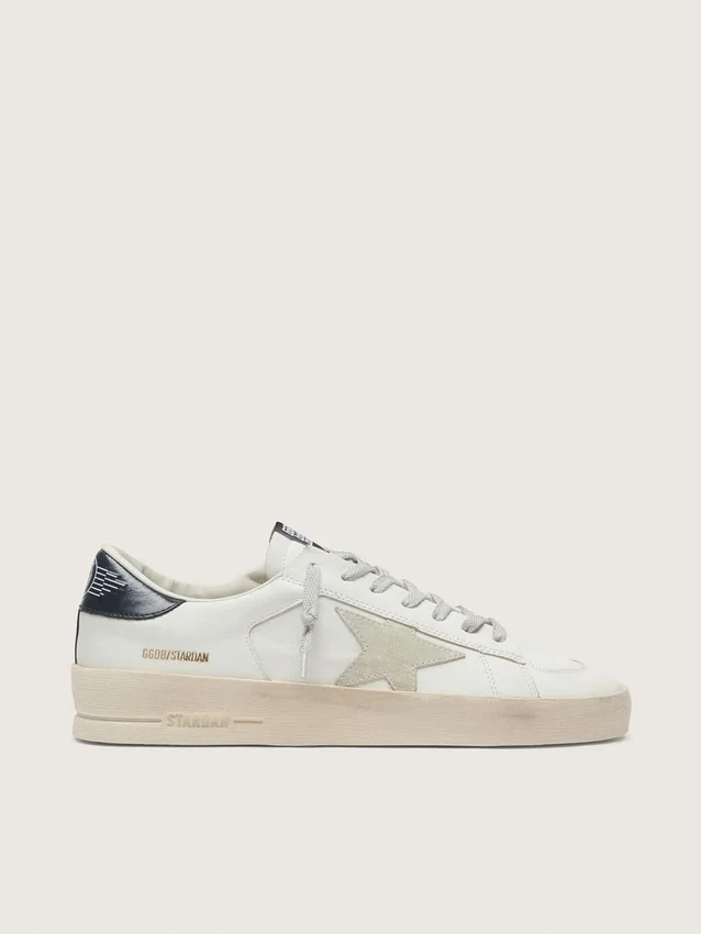 Men's Stardan with star in ice-gray suede and blu-navy heel tab