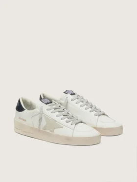 Men’s Stardan with star in ice-gray suede and blu-navy heel tab
