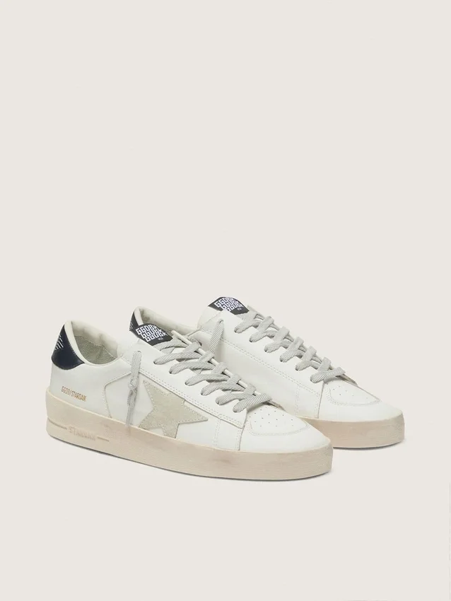 Men's Stardan with star in ice-gray suede and blu-navy heel tab