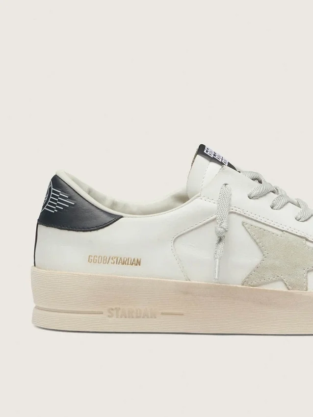Men's Stardan with star in ice-gray suede and blu-navy heel tab
