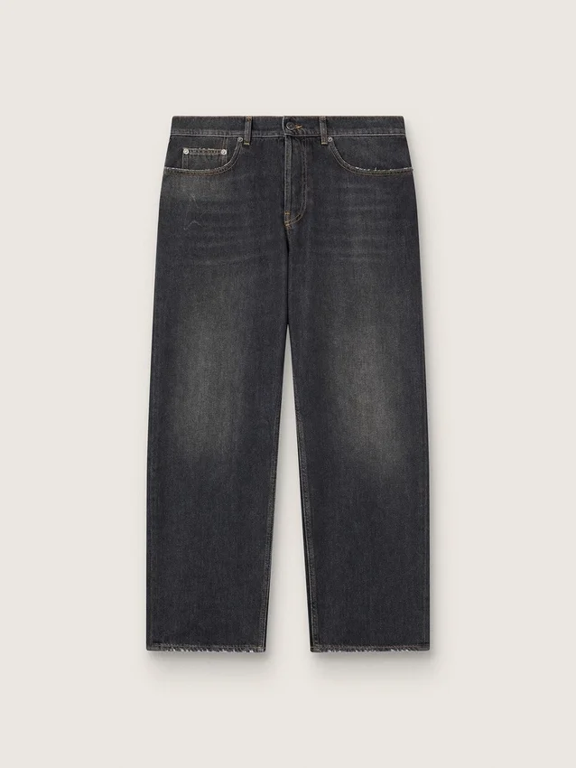 Men’s stonewashed-effect black jeans