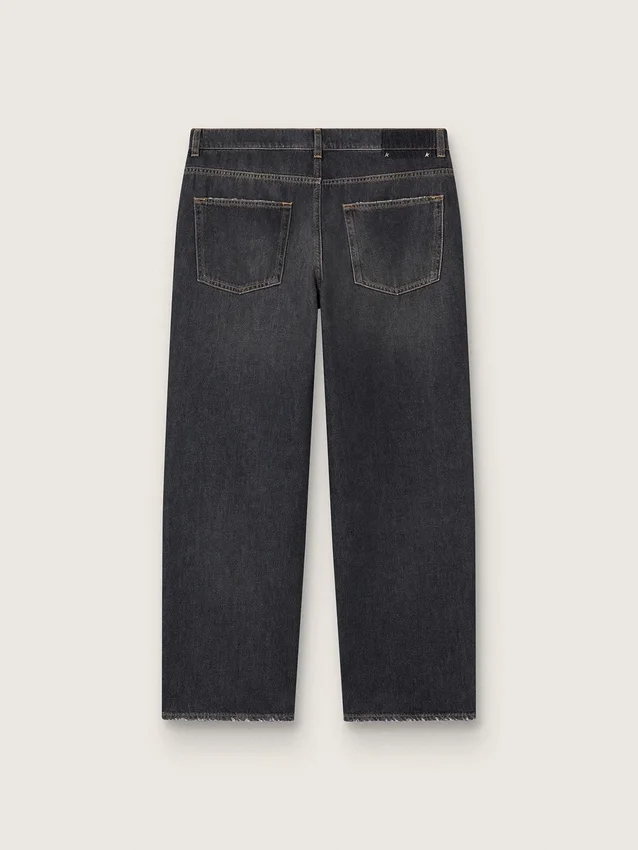 Men’s stonewashed-effect black jeans
