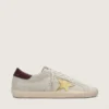 Men's Super-Star CNY in ivory suede with metallic leather star and leather heel tab