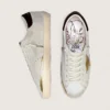 Men's Super-Star CNY in ivory suede with metallic leather star and leather heel tab