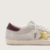 Men's Super-Star CNY in ivory suede with metallic leather star and leather heel tab