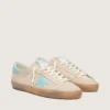 Men’s Super-Star in beige suede with aqua-green star