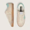Men’s Super-Star in beige suede with aqua-green star
