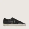 Men's Super-Star in black nappa with black suede star and heel tab