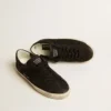 Men's Super-Star in black nubuck with perforated star and black nubuck heel tab