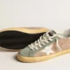 Men's Super-Star in brown and green suede with white nappa leather star