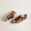 Men's Super-Star in brown suede with tan leather star and heel tab