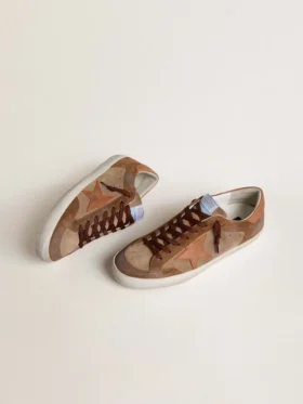 Men’s Super-Star in brown suede with tan leather star and heel tab