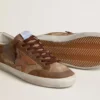Men's Super-Star in brown suede with tan leather star and heel tab