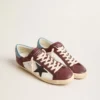 Men’s Super-Star in crackle leather with brown star and teal heel tab