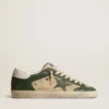 Men's Super-Star in cream mesh and green nappa with nappa star