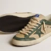 Men's Super-Star in cream mesh and green nappa with nappa star