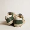 Men's Super-Star in cream mesh and green nappa with nappa star
