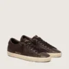 Men's Super-Star in dark brown leather with tone-on-tone leather star