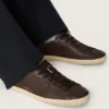 Men's Super-Star in dark brown leather with tone-on-tone leather star