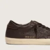 Men's Super-Star in dark brown leather with tone-on-tone leather star