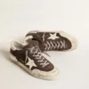 Men's Super-Star in gray suede with ecru nappa star and heel tab