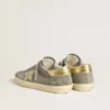 Men's Super-Star in gray suede with gold metallic leather star and heel tab