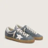 Men's Super-Star in gray suede with white leather star and silver leather heel tab