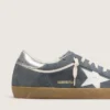 Men's Super-Star in gray suede with white leather star and silver leather heel tab